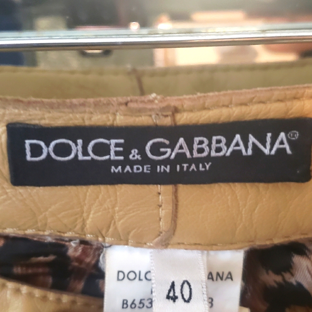Dolce & Gabanna Golden Leather pants